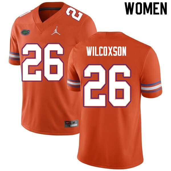 Women's NCAA Florida Gators Kamar Wilcoxson #26 Stitched Authentic Nike Orange College Football Jersey UBE8765VZ